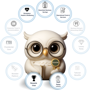 White corporate owl representing the Essentials benefits tier