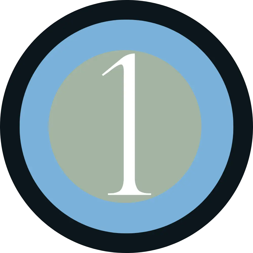 Step 1 icon showing the first stage of how the program works