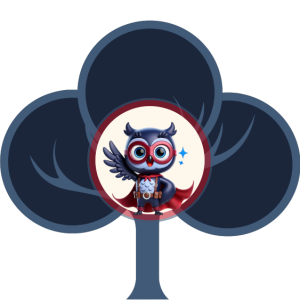 Owl perched in a tree