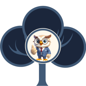 White B2B owl perched in a tree symbolising business partnerships