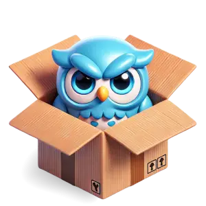 membership engagement solutions angry owl stuck in a box illustration