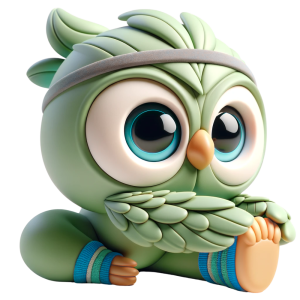Owl doing yoga stretch