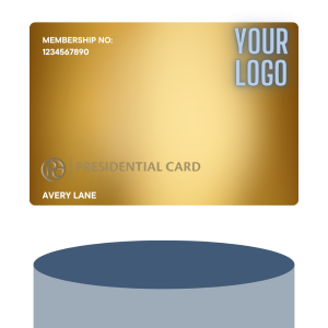 Gold Presidential Card displayed on a winners’ podium