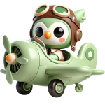 Owl flying a plane