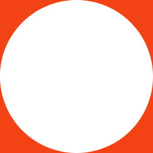 Orange square background with a white circle in the centre, symbolising unity and connection.
