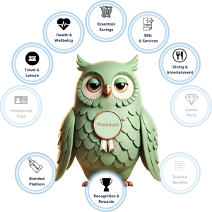 Premium member owl representing enhanced benefits and greater value