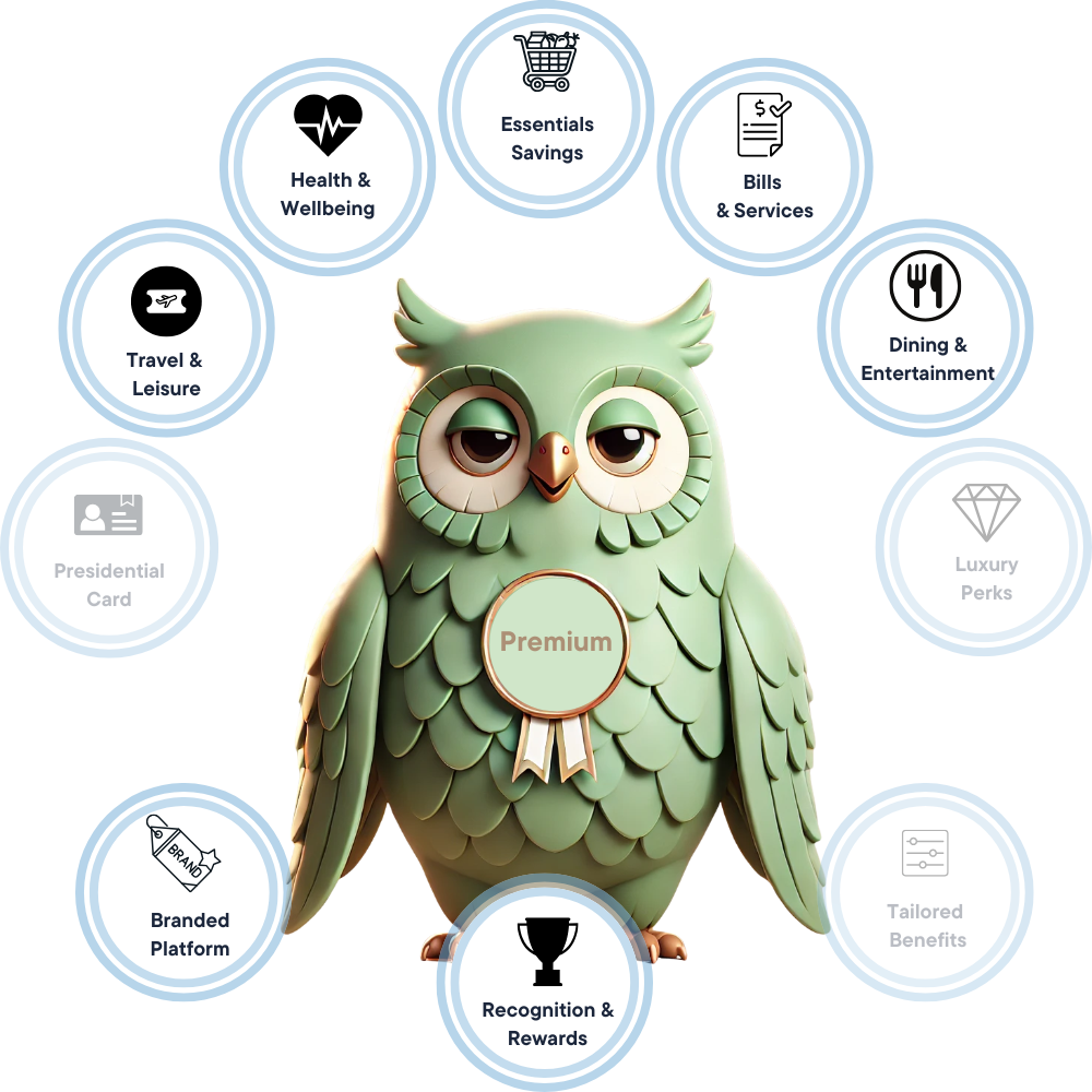 Premium member owl representing enhanced benefits and greater value